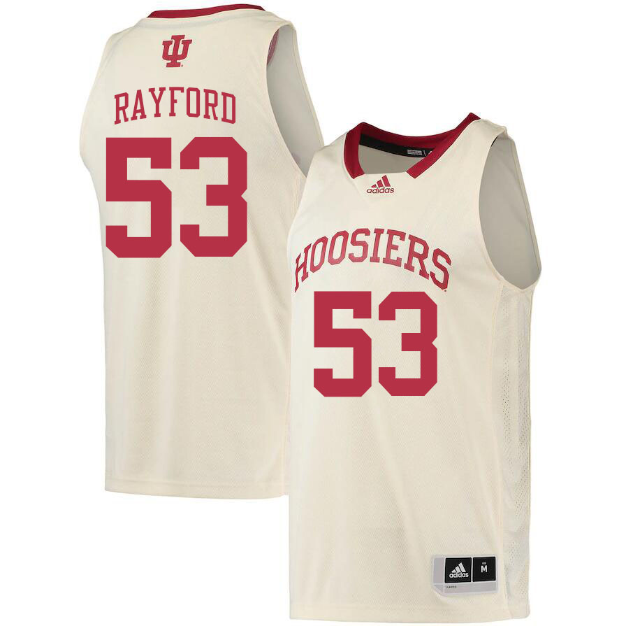 Men #53 Jordan Rayford Indiana Hoosiers College Basketball Jerseys Stitched Sale-Cream